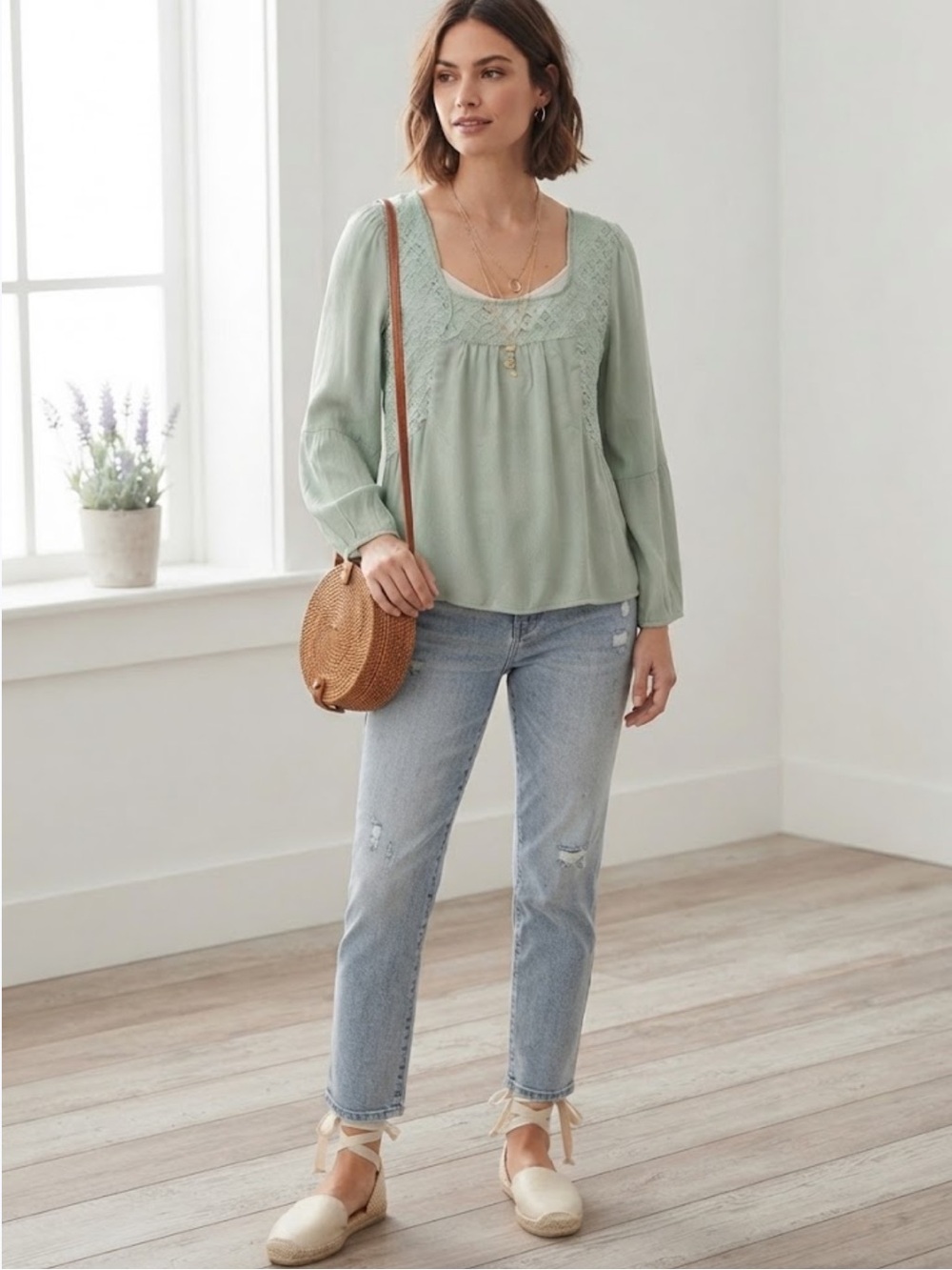 Etro Boho Bell Sleeve Top - Light green